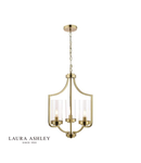 Lampa suspendata Laura Ashley Joseph 3lt Chandelier Antique Brass Glass