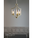 Lampa suspendata Laura Ashley Joseph 3lt Chandelier Antique Brass Glass