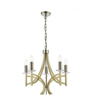 Lampa suspendata Lyon 5 Light Armed Fitting Antique Brass Crystal