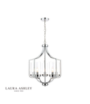 Lampa suspendata Laura Ashley Joseph 5lt Chandelier Polished Chrome Glass