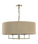 Lampa suspendata Jamelia 5 Light Shadelier Antique Brass Taupe Shade