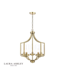 Lampa suspendata Laura Ashley Joseph 5lt Chandelier Antique Brass Glass