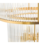 Lampa suspendata Eleanor 15 Light Chandelier Natural Brass Glass