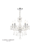 Lampa suspendata Laura Ashley Harriet 5 Light Crystal & Polished Chrome Chandelier