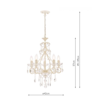 Lampa suspendata Laura Ashley Shamley 5lt Chandelier Matt White Glass