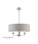 Lampa suspendata Laura Ashley Sorrento 3lt Pendant Polished Nickel With Silver Shade