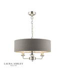 Lampa suspendata Laura Ashley Sorrento 3lt Pendant Polished Nickel With Charcoal Shade