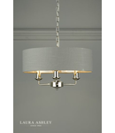 Lampa suspendata Laura Ashley Sorrento 3lt Pendant Polished Nickel With Charcoal Shade