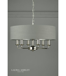 Lampa suspendata Laura Ashley Sorrento 6lt Pendant Polished Nickel With Charcoal Shade