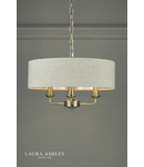 Lampa suspendata Laura Ashley Sorrento 3lt Pendant Brushed Chrome With Natural Shade