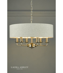 Lampa suspendata Laura Ashley Sorrento 6lt Pendant Brushed Chrome With Natural Shade