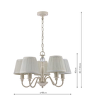 Lampa suspendata Laura Ashley Ellis 5lt Pendant Ivory With Shades