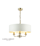 Lampa suspendata Laura Ashley Sorrento 3lt Pendant Antique Brass With Ivory Shade
