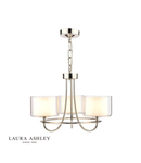 Lampa suspendata Laura Ashley Southwell 3lt Chandelier Polished Nickel & Glass Shades
