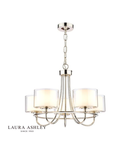 Lampa suspendata Laura Ashley Southwell 5lt Chandelier Polished Nickel & Glass Shades