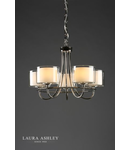 Lampa suspendata Laura Ashley Southwell 5lt Chandelier Polished Nickel & Glass Shades