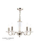 Lampa suspendata Laura Ashley Carson 5lt Chandelier Cut Glass & Polished Nickel