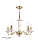 Lampa suspendata Laura Ashley Carson 5lt Chandelier Cut Glass & Antique Brass