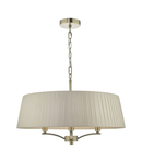 Lampa suspendata Cristin 4 Light Pendant Antique Brass With Taupe Shade