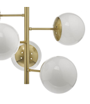 Lampa suspendata Bombazine 5 Light Pendant Natural Brass & Opal Glass