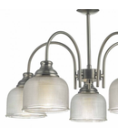 Lampa suspendata Tack 5lt Pendant Antique Chrome & Textured Glass