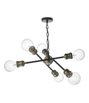 Lampa suspendata Brigade 6 Light Pendant Black & Antique Brass