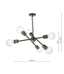 Lampa suspendata Brigade 6 Light Pendant Black & Antique Brass