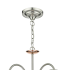 Lampa suspendata Wharfdale 5lt Pendant Satin Chrome Copper detail Glass Shades