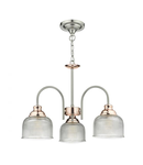 Lampa suspendata Wharfdale 3 Light Pendant Satin Chrome & Copper Textured Glass