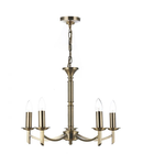 Lampa suspendata Ambassador 5 Light Dual Mount Pendant Antique Brass