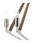 Lampa suspendata Hotel 5 Light Pendant Polished Nickel Wood