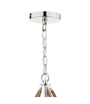 Lampa suspendata Hotel 5 Light Pendant Polished Nickel Wood