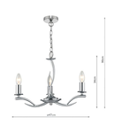 Lampa suspendata Elka 3 Light Pendant Satin Chrome