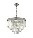 Lampa suspendata Vyana 4 Light 4 Tier Pendant Brushed Nickel and Crystal Droppers