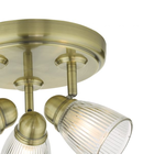 Plafoniera Cedric Bathroom 3 Light Spotlight Antique Brass Glass IP44