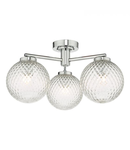 Plafoniera Wayne Bathroom 3 Light Semi Flush Polished Chrome Glass IP44