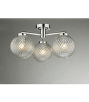 Plafoniera Wayne Bathroom 3 Light Semi Flush Polished Chrome Glass IP44