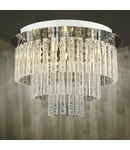 Plafoniera Paulita Bathroom 5 Light Flush Polished Chrome Glass IP44