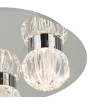 Plafoniera Zondra Bathroom 3 Light Flush Polished Chrome Glass LED IP44