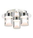 Plafoniera Susa Bathroom 3 Light Flush Polished Chrome Acrylic IP44 LED