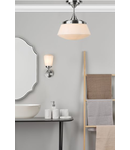 Plafoniera Caden Bathroom Semi Flush Polished Chrome Opal Glass IP44