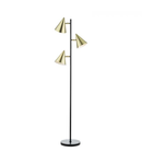 Lampadar de podeaBranco 3 Light Floor Lamp Matt Black And Brass