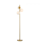 Lampadar de podeaBombazine 3 Light Floor Lamp Natural Brass Opal Glass