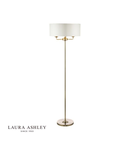 Lampadar de podeaLaura Ashley Sorrento 3lt Floor Lamp Brushed Chrome With Natural Shade