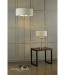 Lampadar de podeaLaura Ashley Sorrento 3lt Floor Lamp Brushed Chrome With Natural Shade