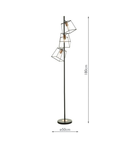 Lampadar de podeaTower 3 Light Floor Lamp Matt Black Copper