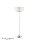 Lampadar de podeaLaura Ashley Sorrento 3lt Floor Lamp Antique Brass With Ivory Shade