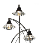 Lampadar de podeaLuther 3 Light Floor Lamp Black Chrome Crystal