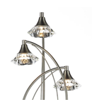 Lampadar de podeaLuther 3 Light Floor Lamp Satin Chrome Crystal