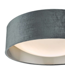 Lampa tavan Nysa 2 Light Flush Velvet Dark Grey Shade 40cm